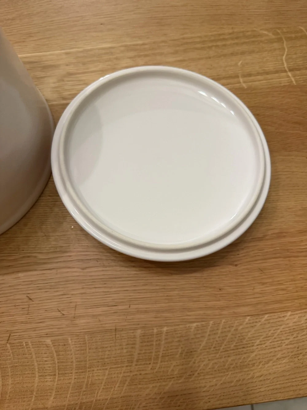 Rae Dunn Ceramic Waffles Storage Jar with Lid - White